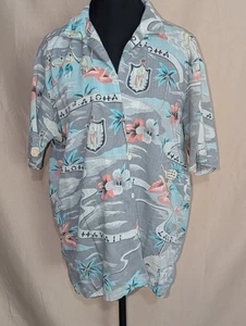 Oceanaire Hawaiian Hoola Dancer Floral CAMP SHIRT Large L Button Down  - Picture 1 of 3