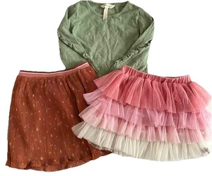 Matilda Jane Lot Bundle Girls Size 4 EUC Greeen/Pink Skirt Top - Picture 1 of 11