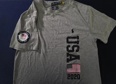 Футболка олимпийской команды США молодежная большая серая 2020 Polo Ralph Lauren футболка - Изображение 1 из 4