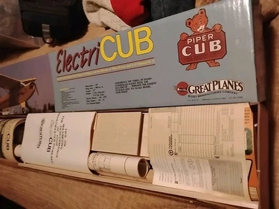 NOS Vintage Great Planes Electric Elctricub CUB J-3 PIPER  Model Airplane Kit - Image 1 of 4