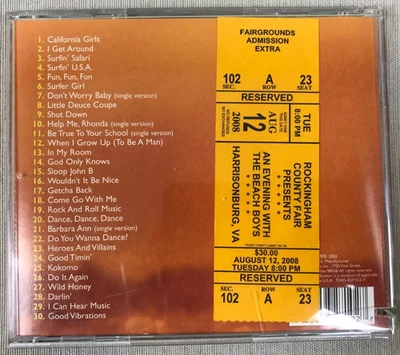 THE BEACH BOYS - SOUNDS OF SUMMER - THE VERY BEST OF, 2003 w/'08 Concert Ticket - Image 1 of 4