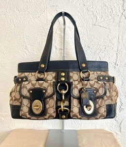 Bolso de Mano Coach 65 Aniversario Legacy Cuero Negro Bolsillo Dije Y2K - Imagen 1 de 11