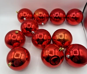 11 rote bruchsichere Weihnachtsschmuck 3,25" Kugel Dekoration Urlaub Posten - Bild 1 von 8