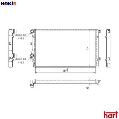 RADIATOR ENGINE COOLING 605 992 FOR SKODA OCTAVIA/II/Combi SUPERB YETI  VW - Image 1 of 4