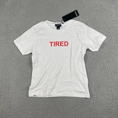 Nasty Gal 女式小号白色红色 100% 棉累图案印花婴儿 T 恤 — 第 1/4 张图片