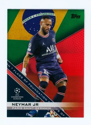 2021-22 Neymar Jr. Topps UCC Flags of Foundation Red Foil PSG Soccer Card 2/5 - Image 1 of 3