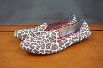 Zapatos Rothy's Mujer Talla 11.5 Marrón Estampado Leopardo Mocasín Planos Tejido Reciclado Foto 1 de 4