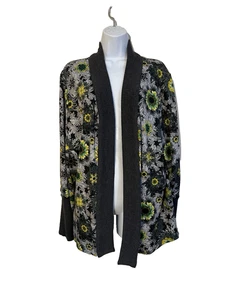 Delle Celle New York Floral Knit Open Cardigan 2X Italy EU 54 Art to Wear - Bild 1 von 8