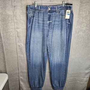 Seven7 Jogger Womens SIZE XL Blue Stretch Looks Like Jeans,but Not Elastic Waist - Picture 1 of 21
