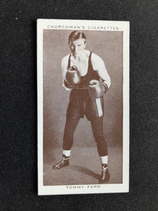 1938 Churchman Boxing Personalities Card # 15 Tommy Farr (EX) - Picture 1 of 3