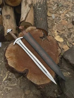 CUSTOM HANDMADE D2 TOOL STEEL HUNTING VIKING SWORD COMBAT SWORD WITH SHEATH - Image 1 of 3