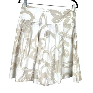 Falda plisada grande Banana Republic álamo línea A beige crema pinceladas talla 6 - Imagen 1 de 4
