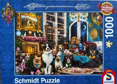*SCHMIDT Fiesta en la Biblioteca ^COMPLETO^ Rompecabezas 1000 Piezas ASHWOOD Perros Foto 1 de 4