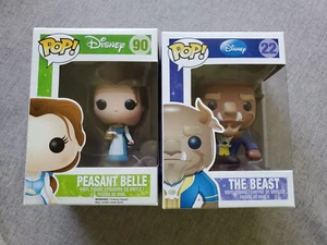 Funko Pop! Disney Beauty & the Beast Peasant Belle #90 + BEAST #22 figures NEW - Picture 1 of 9