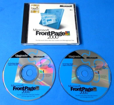 Microsoft Office FrontPage 2000 Upgrade Version w Product Key 2 CD Set and Book - Image 1 of 4