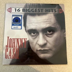 JOHNNY CASH: 16 BIGGEST HITS, LIMITED EDITION, WALMART EXCLUSIVE, BLUE VINYL - Picture 1 of 2