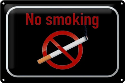 Blechschild Verbot 30x20 cm No smoking Rauchverbot Metall Deko Schild tin sign - Bild 1 von 4