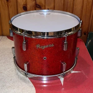 Vintage 60s Rogers Holiday 13" Rack Tom Drum - Red Sparkle - Bread & Butter Lugs - Picture 1 of 4