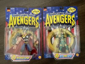 1997 Toy Biz Marvel AVENGERS The Mighty Thor and Loki Lot of 2 Action Figures NI