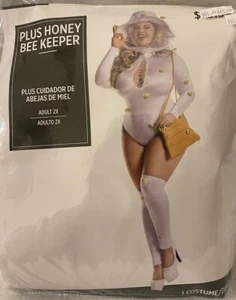 Women's Sexy Honey Beekeeper Costume Adult 2X  20-22 Teddy, Hat, Purse, Leg Wrmr - Picture 1 of 6