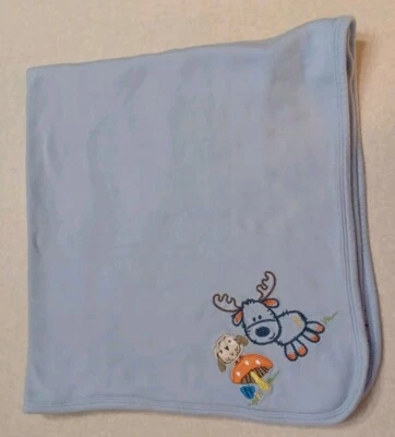 Manta bebé algodón Babies R Us alce búho azul naranja rayas Foto 1 de 4