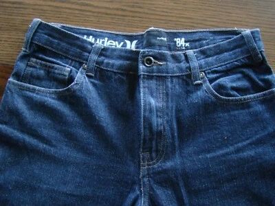 JEANS HURLEY Chicos AZUL DENIM '84 AJUSTADOS RECTOS LAVADOS A LA PIEDRA NUEVOS CON ETIQUETAS Talla 20 32 x 30 Foto 1 de 4