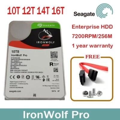 Seagate IronWolf Pro 10TB/12TB/14TB/16TB 7200RPM 256MB 6Gb/s 3.5" SATA3 HDD - Image 1 of 4