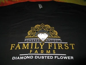 FAMILY FIRST FARMS DIAMOND DUSTED WEED POT CANNABIS MARTYJUANA T-SHIRT-XL-NEW - Picture 1 of 4
