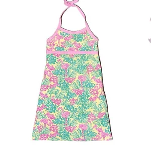 Lilly Pulitzer Girls Size 14 Halter Dress Flamingo Design - Picture 1 of 9