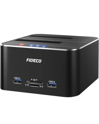 FIDECO USB 3.0 to SATA Hard Drive Docking Station, Dual-Bay Hard Drive Dock - Image 1 of 4