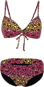BAWDY Women's Push Up Padded 2 Pc Bikini Set Size L Full Coverage Bottom - Picture 1 of 2