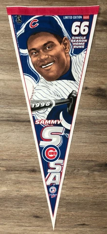 1998 Sammy Sosa Chicago Cubs 66 Home Runs Single Season Pennant 1 of 6600 Cover