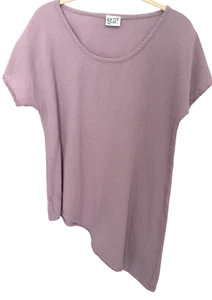 Oh My Gauze Lagenlook Top Relaxed Gauzy Cotton Asymmetrical Sz 1 S/M Lavender - Picture 1 of 4