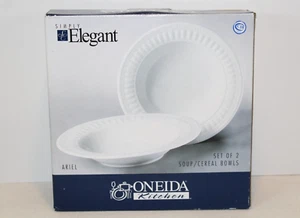 NIB Vintage Simply Elegant Oneida 2 Piece Soup Cereal Pasta Salad Bowls Ariel - Picture 1 of 6