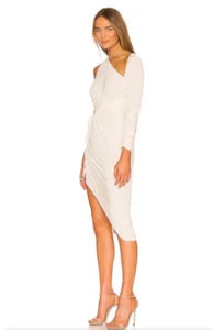 Abito midi nuovo con etichetta Revolve L'Academie Lily ritaglio avorio taglia small - Foto 1 di 9