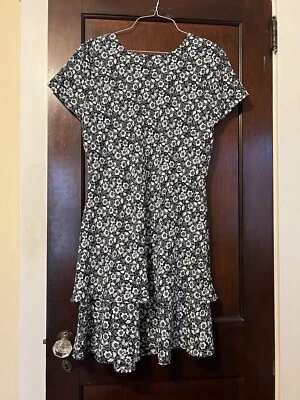 STUDIO на PAT ARGENTI два яруса синий цветок платье крышка рукава Sz 14 - Изображение 1 из 4