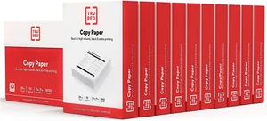 TRU RED 8.5" X 11" Copy Paper, 20 Lbs., 92 Brightness, 500 Sheets/Ream, 10 Reams - Picture 1 of 7