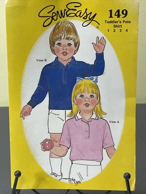Vintage Sew Easy 149 Toddler’s Polo Shirt Sz 1 2 3 4 Short Or Long Sleeve Jo Lyn - Image 1 of 4