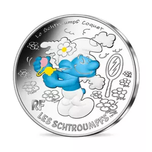 Francia 10 Euros Plata 2020 Torpes Los Pitufos Color Moneda Dibujos Animados 01848 - Imagen 1 de 3