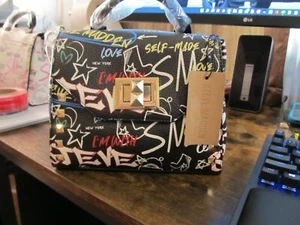 Steve Madden Graffiti Purse Handbag Balbion Top Handle Bag Studded Black NWT - Picture 1 of 6