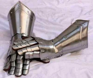 Mittelalter Stahl Paar Stulpenhandschuhe Rüstung Ritter Finger Gothic Erwachsene Handschuhe - Bild 1 von 4
