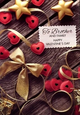 Feliz día de San Valentín a hermano y su familia - Tarjeta de felicitación de San Valentín -22248 Foto 1 de 2