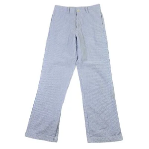 Vineyard Vines Seersucker Striped Pants Youth Boys 16 Blue & White Nautical - Picture 1 of 10