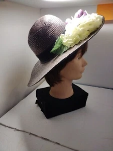 Kentucky Derby Church Straw Hat Wedding Bridal Easter Vintage Something Special - Picture 1 of 12