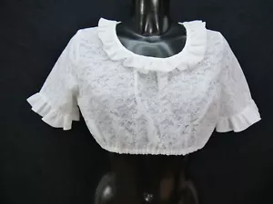 Gr.40 Dirndlbluse süße Bluse für Dirndl aus Spitze Rüschen Trachtenbluse B8902 - Bild 1 von 3