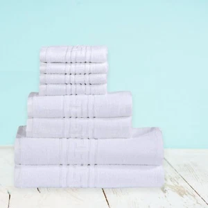 Juego de pacas de toallas Modawave 8 piezas 100 % algodón egipcio 600 g/m² toallas faciales de baño - Imagen 1 de 55