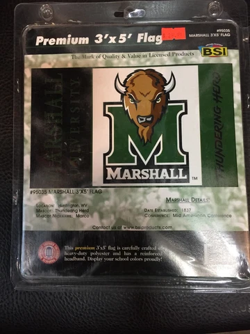 New Marshall University Thundering Herd 3X5 Premium Flag Licensed In Package Cover