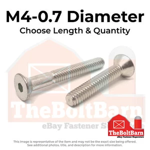 M4-0.7 Stainless A2-70 Flat Head Socket Cap Screws (Choose Length & Qty) - Picture 1 of 10