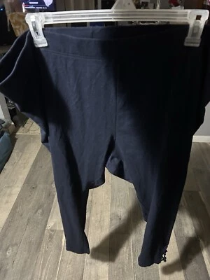 Old Navy Women's High Rise Lattice-Hem Cropped Navy Blue Leggings Size 4X Plus - Image 1 of 4