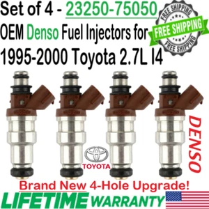 NEW OEM x4 DENSO 4-Hole Upgrade Fuel Injectors For 1996-1998 Toyota T100 2.7L I4 - Picture 1 of 12